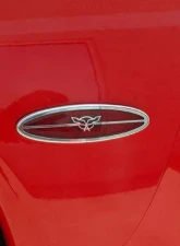 American Car Craft Side Marker Trim Satin Crossed Flags GML Rear Side 2pc Chevrolet Corvette 1997-2004                                     - ACC-032033 - Image 2